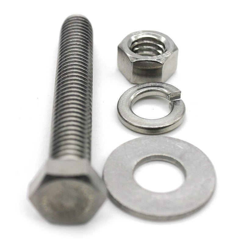 Fullerkreg (10 Sets) 5/16-18x3 Stainless Steel Hex Head Screws Bolts, 5/16 Nuts, Washers, 18-8 (304) S/S, Fully Threaded - Image 4